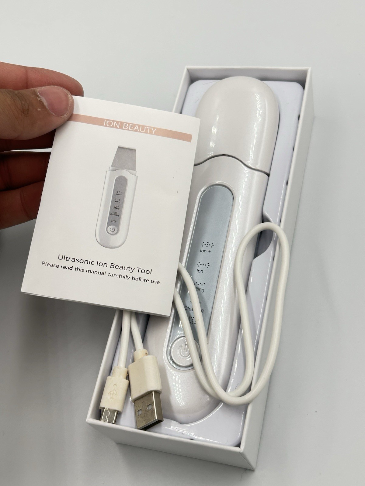 Beauty Society Ion Beauty Ultrasonic Ion Tool Deep Cleansing White New Open Box