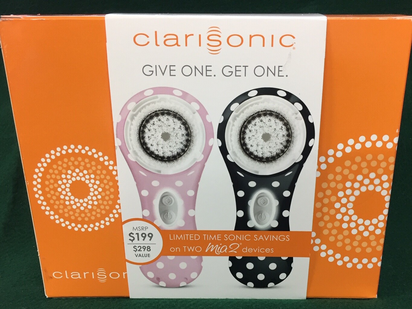 BRAND NEW SET OF 2 Clairisonic Mia 2 Units Pink/Black