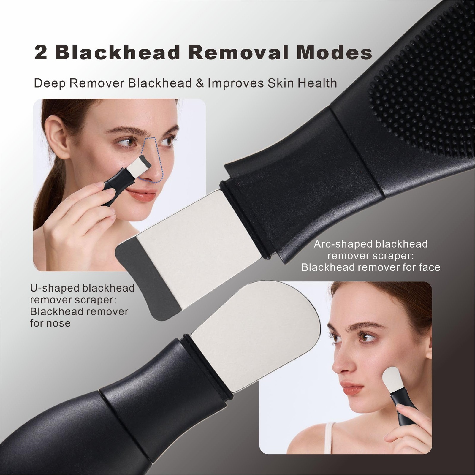 YUSAGO Multifunctional Face Washing Brushes,2 in 1 1 Count (Pack of 1), Black