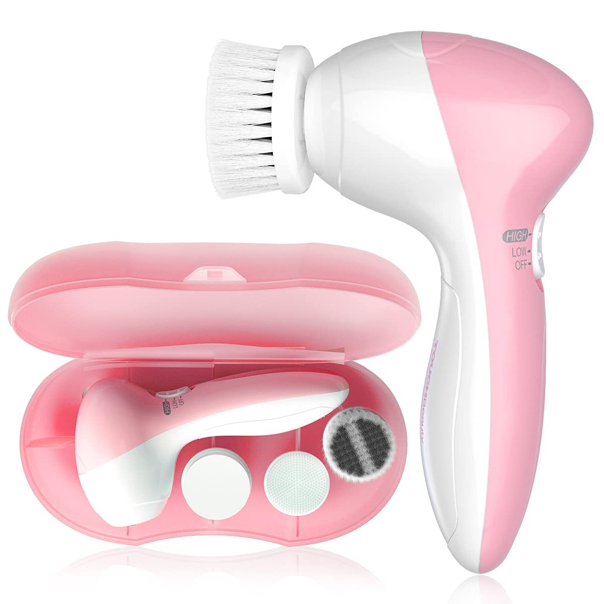 Cleansing Brush for , 3-in-1 Cleanser and Exfoliator Brush with 3 Brush Heads…