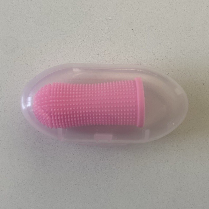 Pink Silicone Facial Cleansing Device Brush Exfoliator with Clear Case