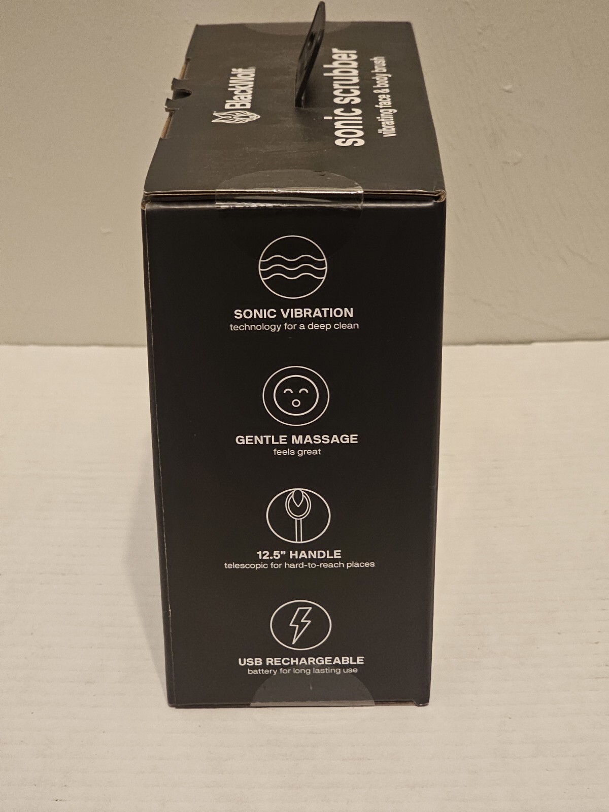 BlackWolf Sonic Scrubber Black Vibrating Scrubber NEW SEALED Men Rechargeable