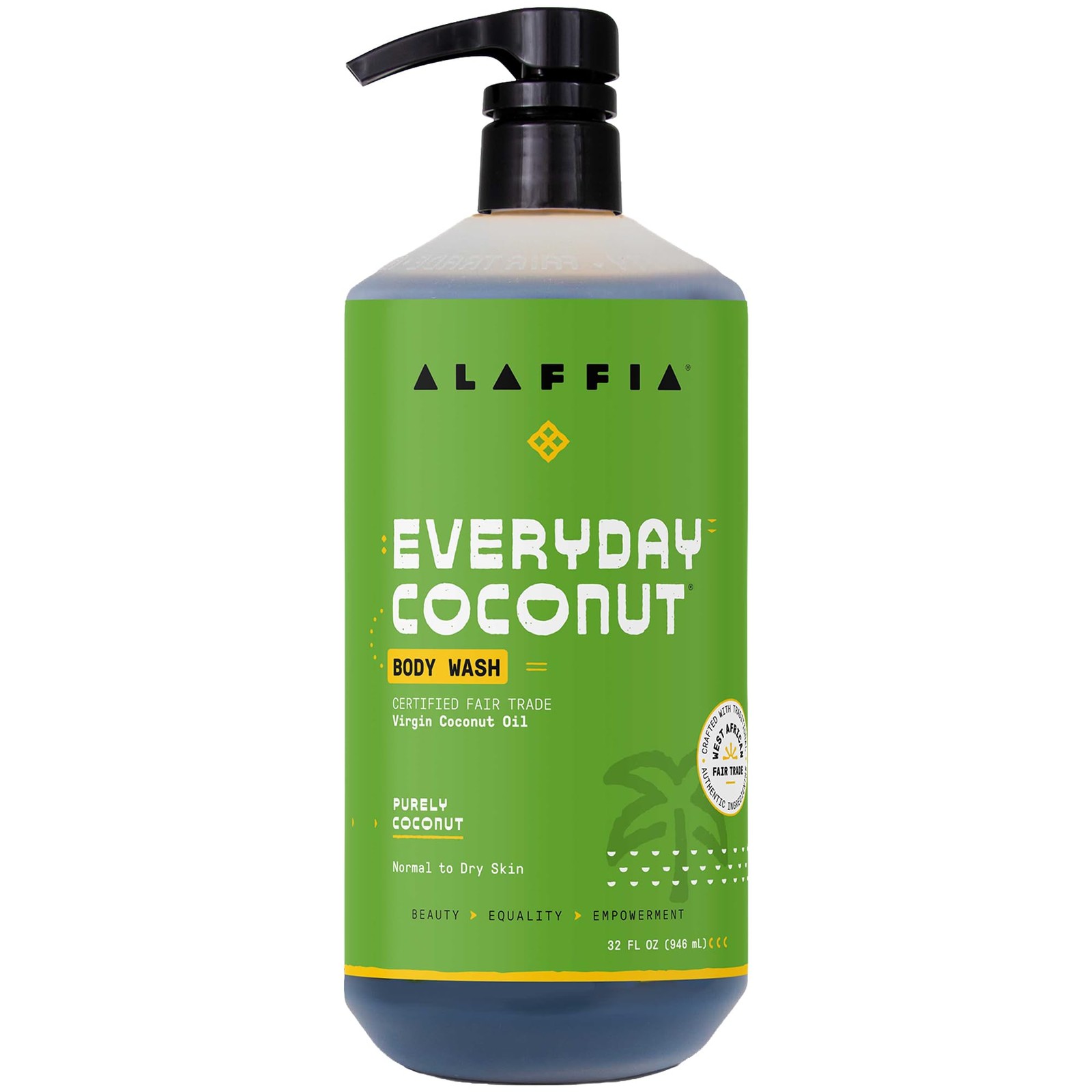 Alaffia Body Wash, EveryDay Coconut – 32 Fl Oz (Pack of 1), Purely