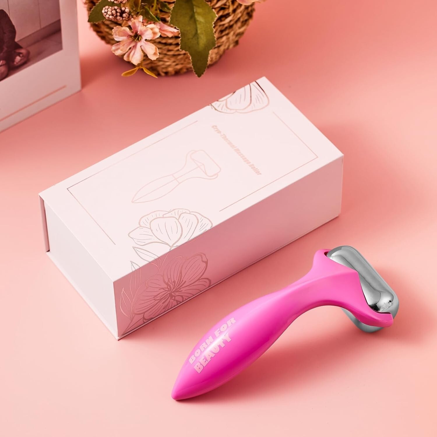 360° Rotating Ice Roller for Face-Stainless Steel Facial Massage Tool for Skin