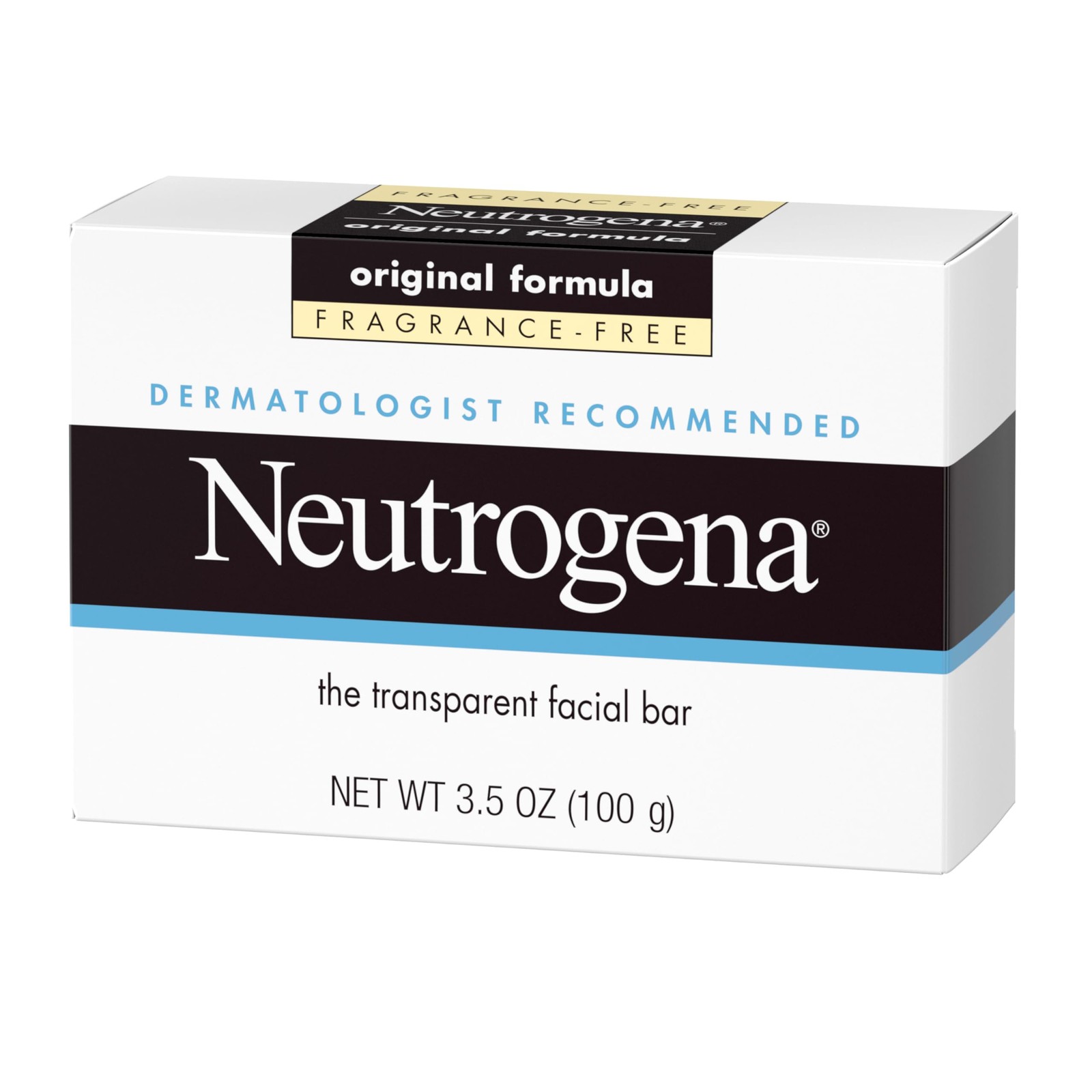 Neutrogena Original Transparent Facial Cleansing Bar, 3.5 Ounce, Clear
