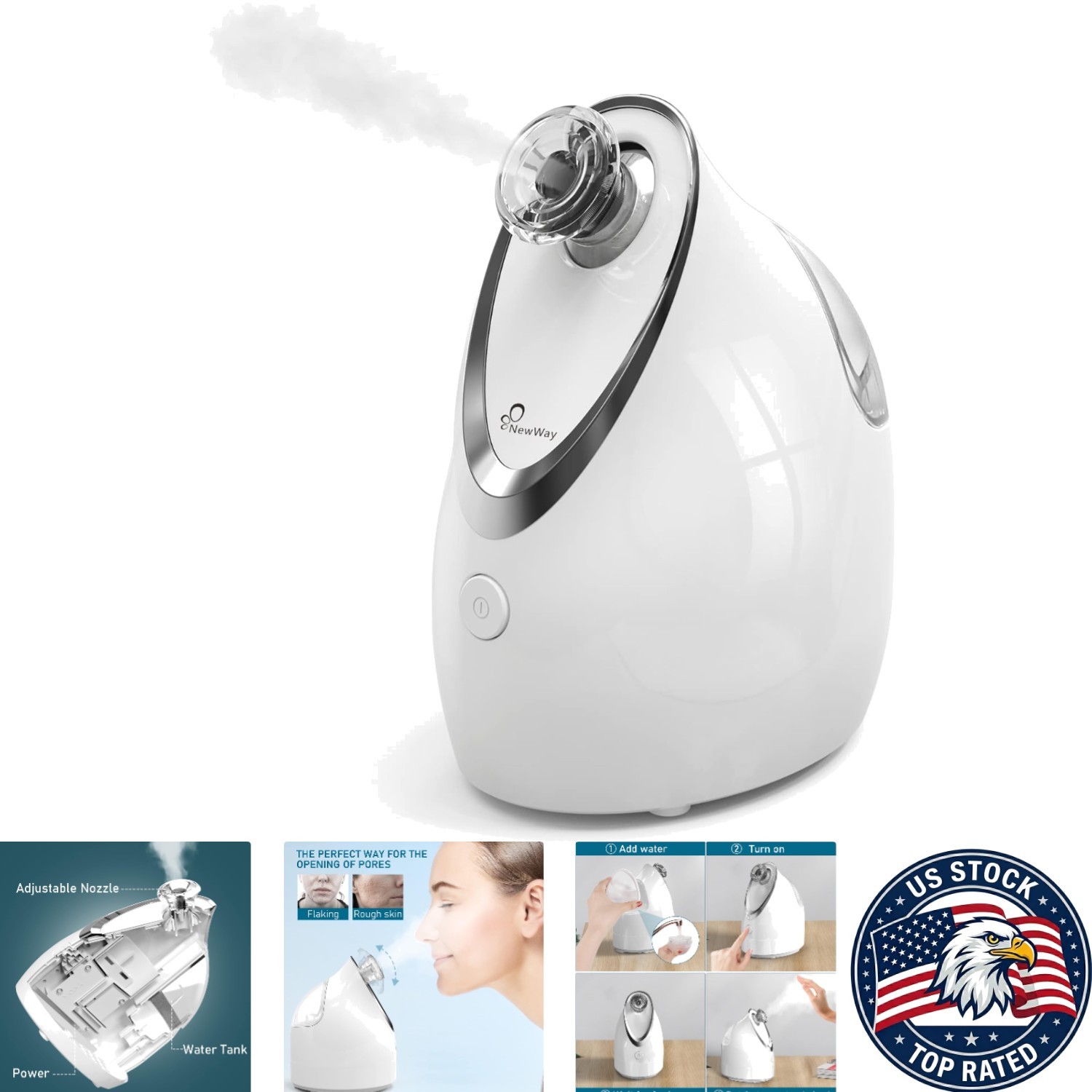 Elegant Nano Ionic Facial Steamer with Versatile Aromatherapy for Relaxation