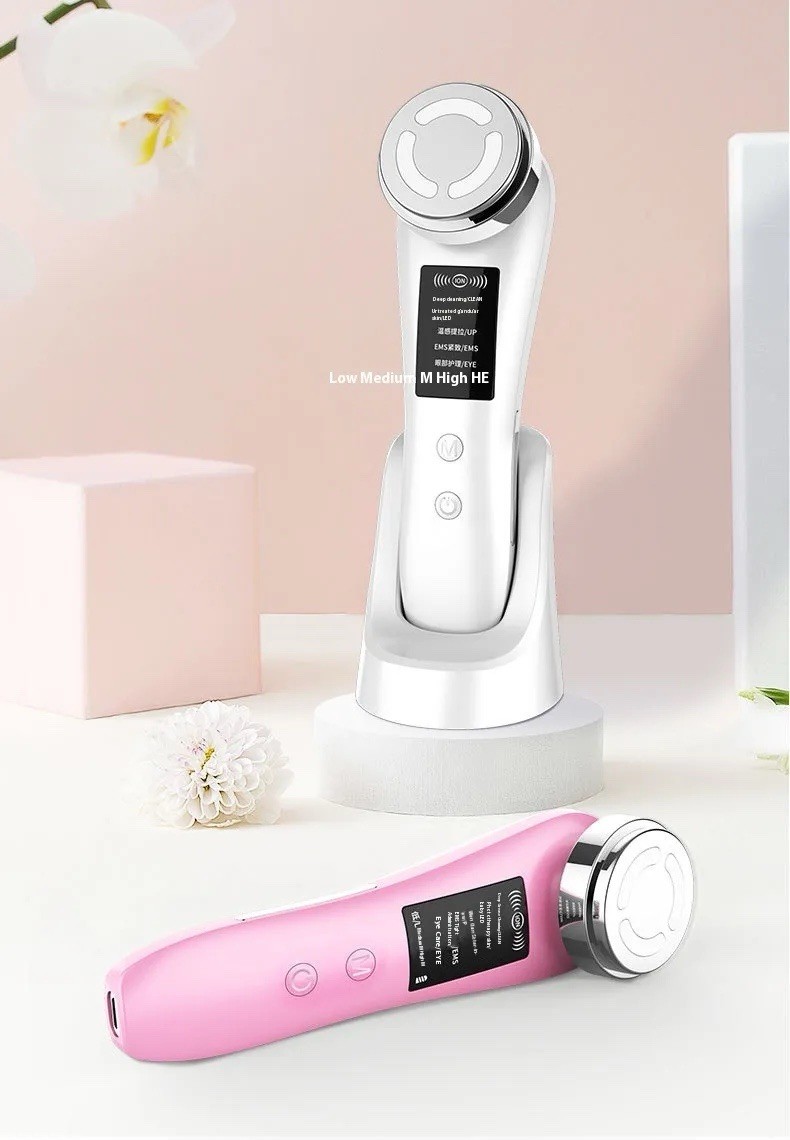 7-in-1 Facial Massager – EMS Microcorrente, Luce Colorata, Vibrazione LED Beauty