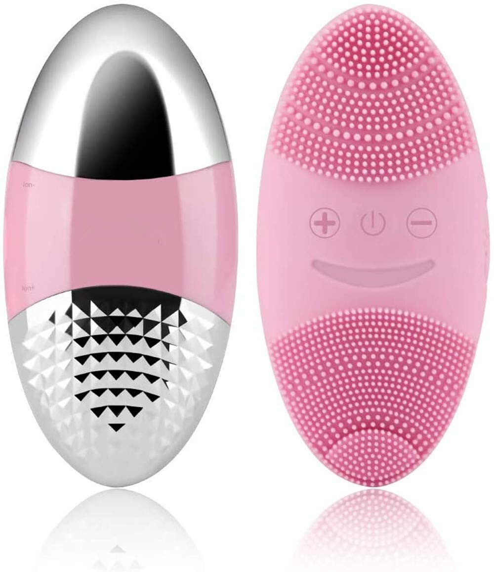 OVAL Sonic Facial Cleansing Brush Silicone Face Massager Waterproof Rechargeable