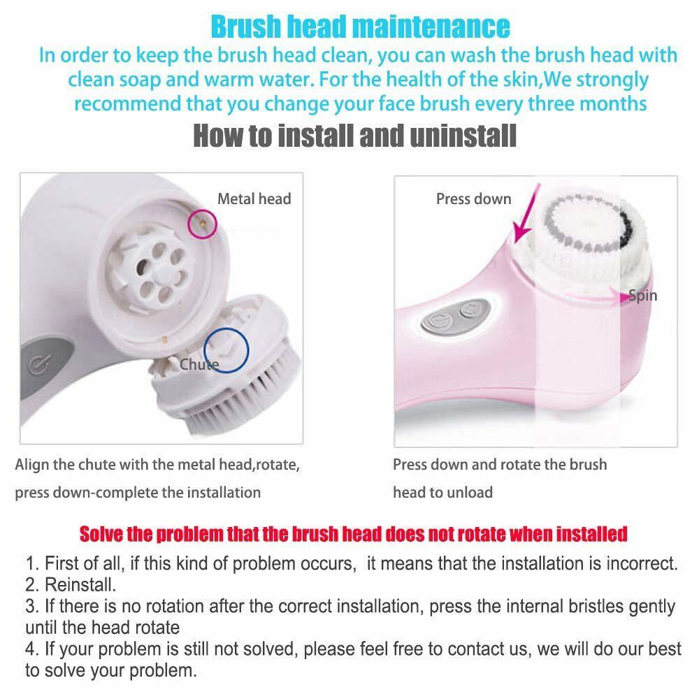 2Pcs Facial Brush Head Replacements Mia 1,2,3 Aria Smart Pro Fits All Clarisonic