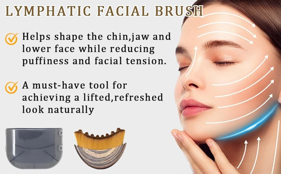Lymphatic Drainage Face Brush Massager – Ergonomic Skin Contour Tool (1PC)