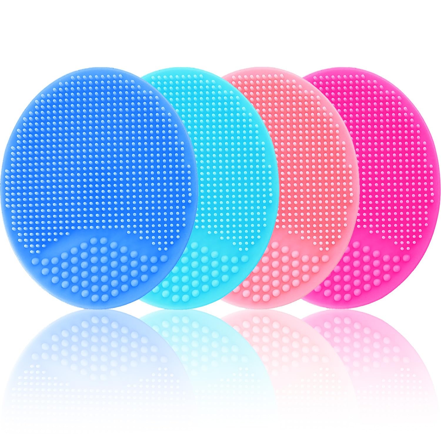 Silicone Facial Cleansing Brush – 4 Pack Face Scrubber & 1 Count (Pack of 4)