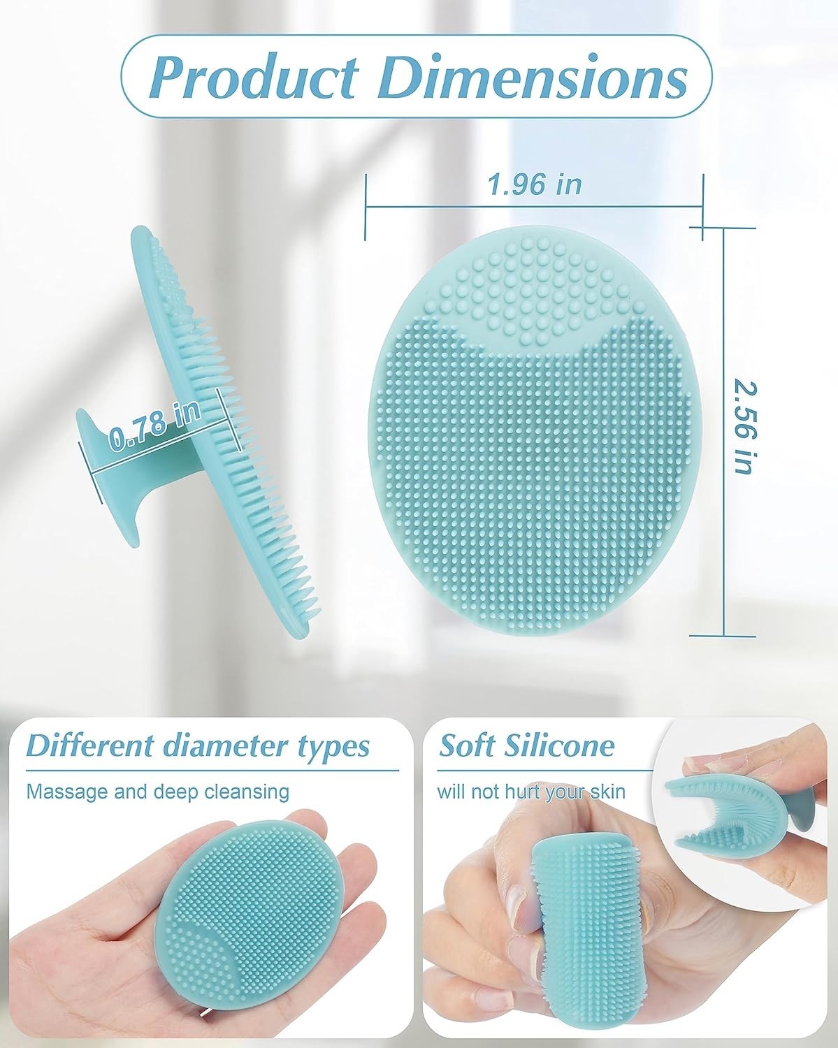 8PCS Silicone Face Scrubber Exfoliator Face Cleansing Brush for Deep Cleaning