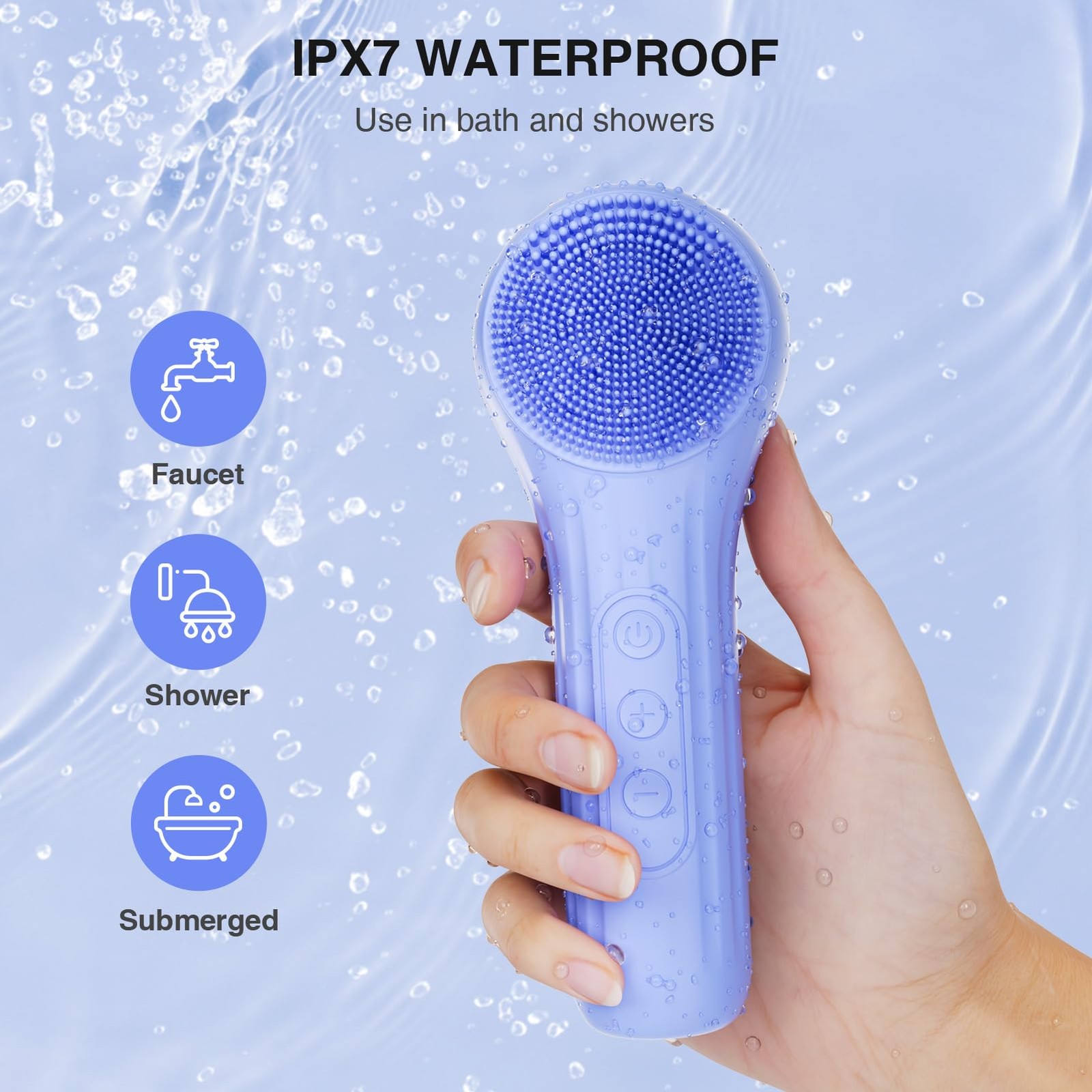 5 Modes Silicone Face Scrubber, Waterproof Face Scrubber Exfoliator for Men & Wo