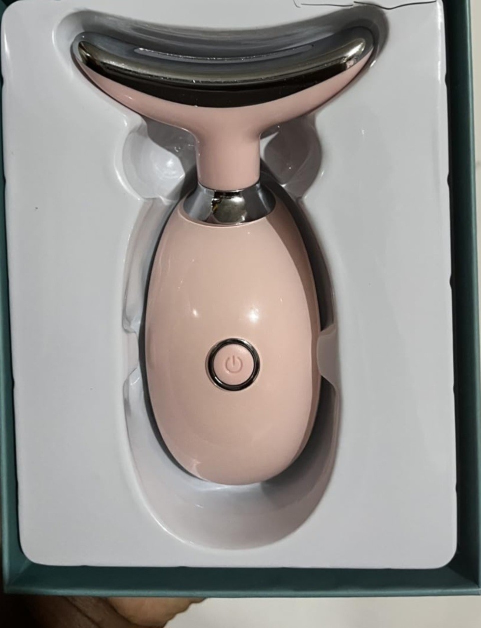 Pink Neck Face Beauty Device EMS Vibration Red Blue Green Light