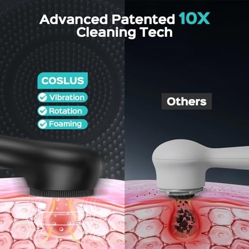 2-in-1 Electric Face Scrubber Brush – Spin & Vibration, Waterproof Silicone Exfo