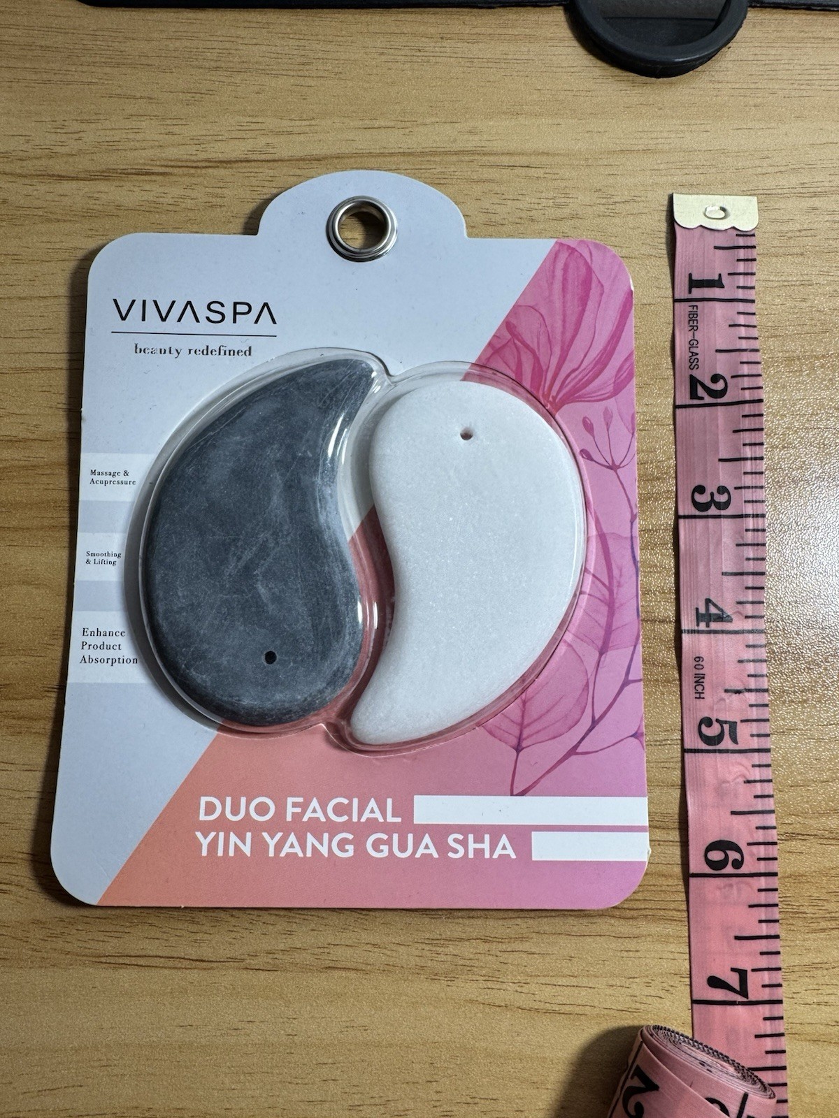 VIVASPA Duo Facial Yin Yang Gua Sha Manual Facial Brush Black White Massage