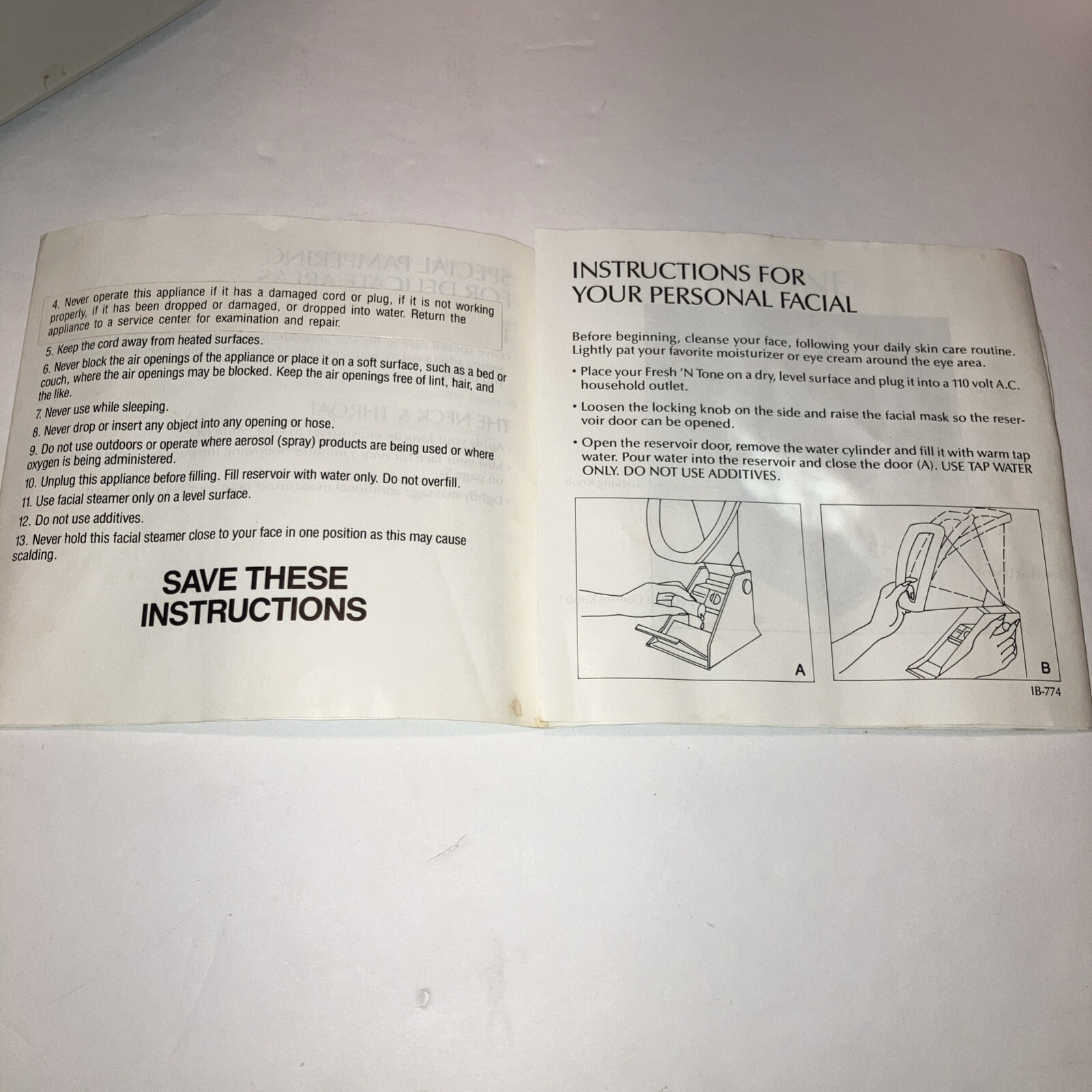 Vtg 1986 Conair Fresh ‘N Tone Facial Cleaning Mist Sauna Prop TESTED & WORKING