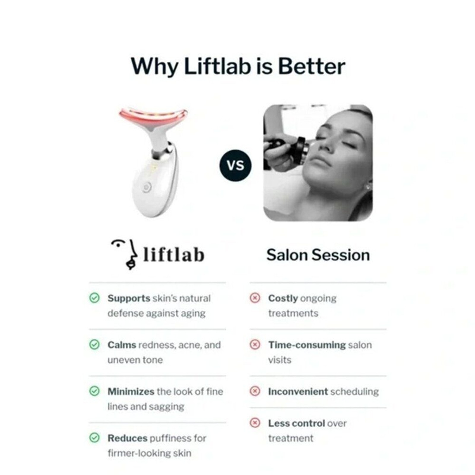 Liftlab Skincare Device Red, Blue Green Handheld