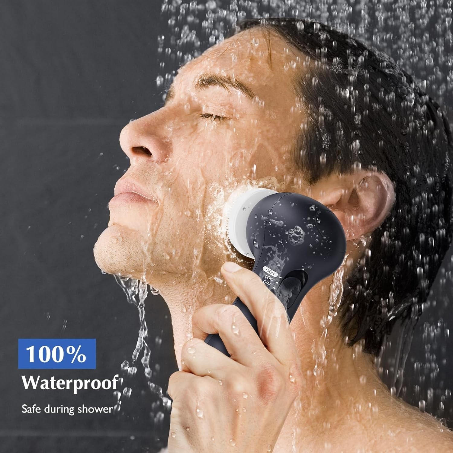 Facial Cleansing Brush Silicone 7-in-1 Deep Pore Exfoliating Waterproof Skin …