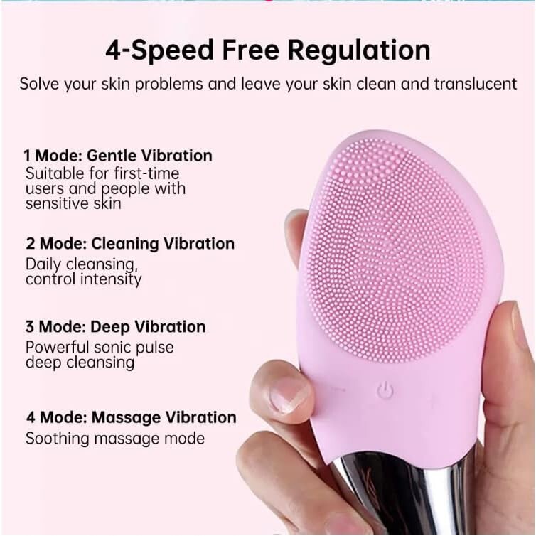 NAXMI Sonic Facial Cleansing Brush Waterproof Face Scrubber for Deep Cleansing