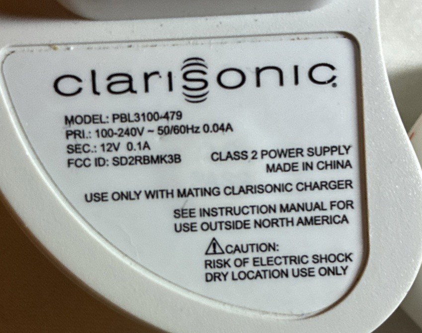 OEM Clarisonic Charger for MIA 1 MIA 2 Skin Facial Brush PBL3100-479 PBL6226