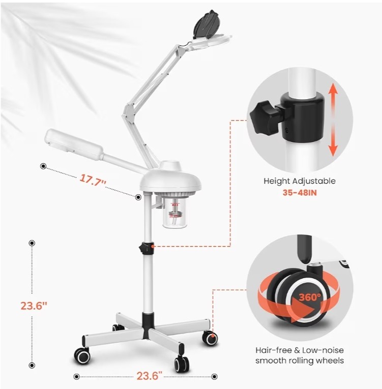 TASALON 2-in-1 Professional Facial Steamer with 5X Magnifying Lamp, Esthetician