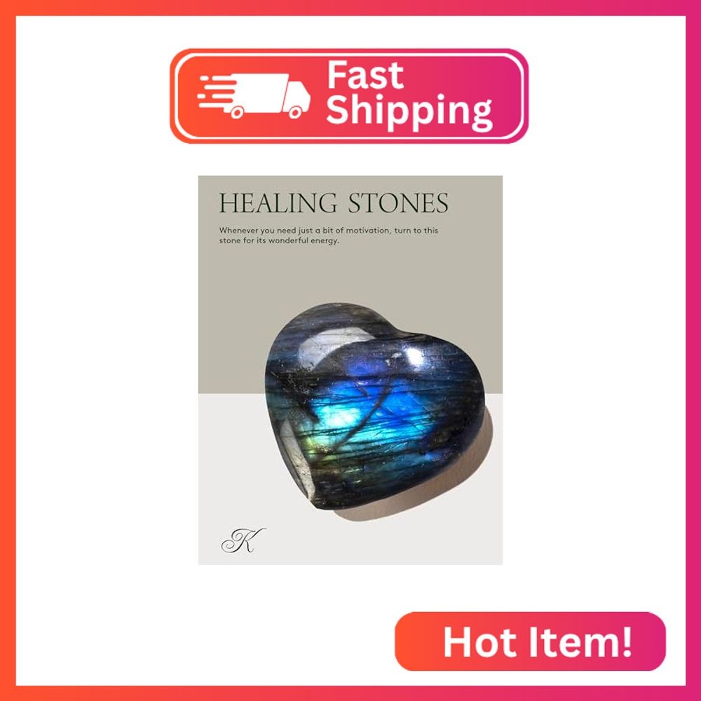 KALIFANO Labradorite Heart – Worry Stone with Healing & Calming Effects – AAA Gr