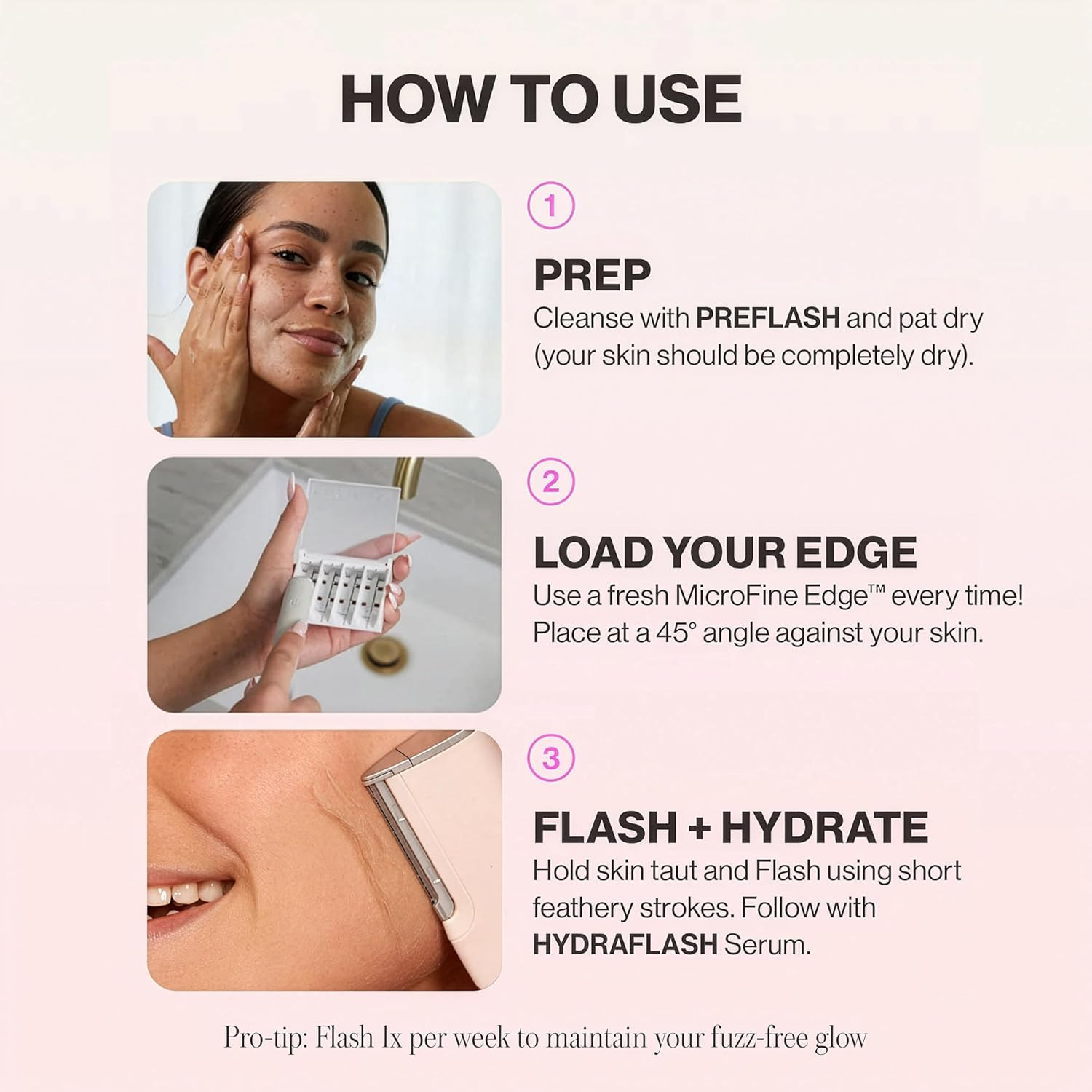 DERMAFLASH LUXE+ Sonic Dermaplaning Tool for Face Peach Fuzz Removal, Anti-Aging