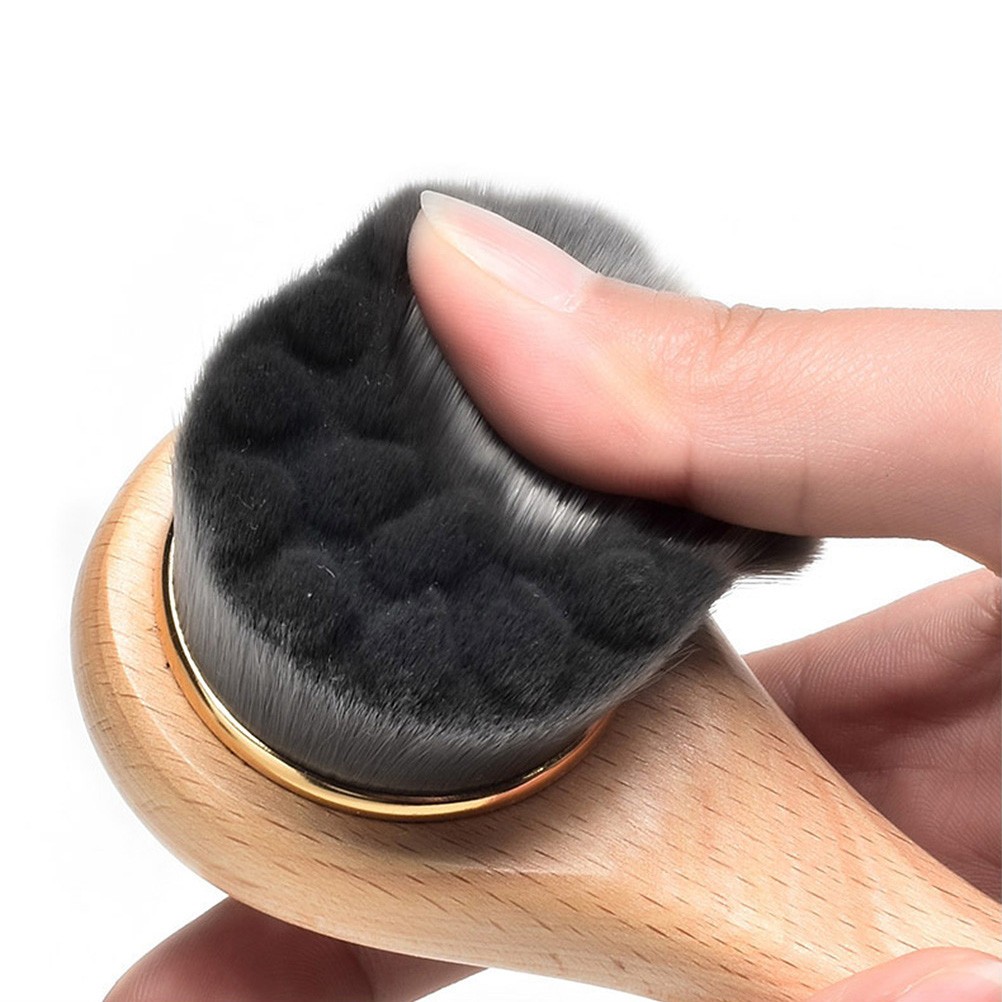 2Pcs Bamboo Facial Brush Set Reusable Skin Cleaning Ergonomic Handle Multi Color