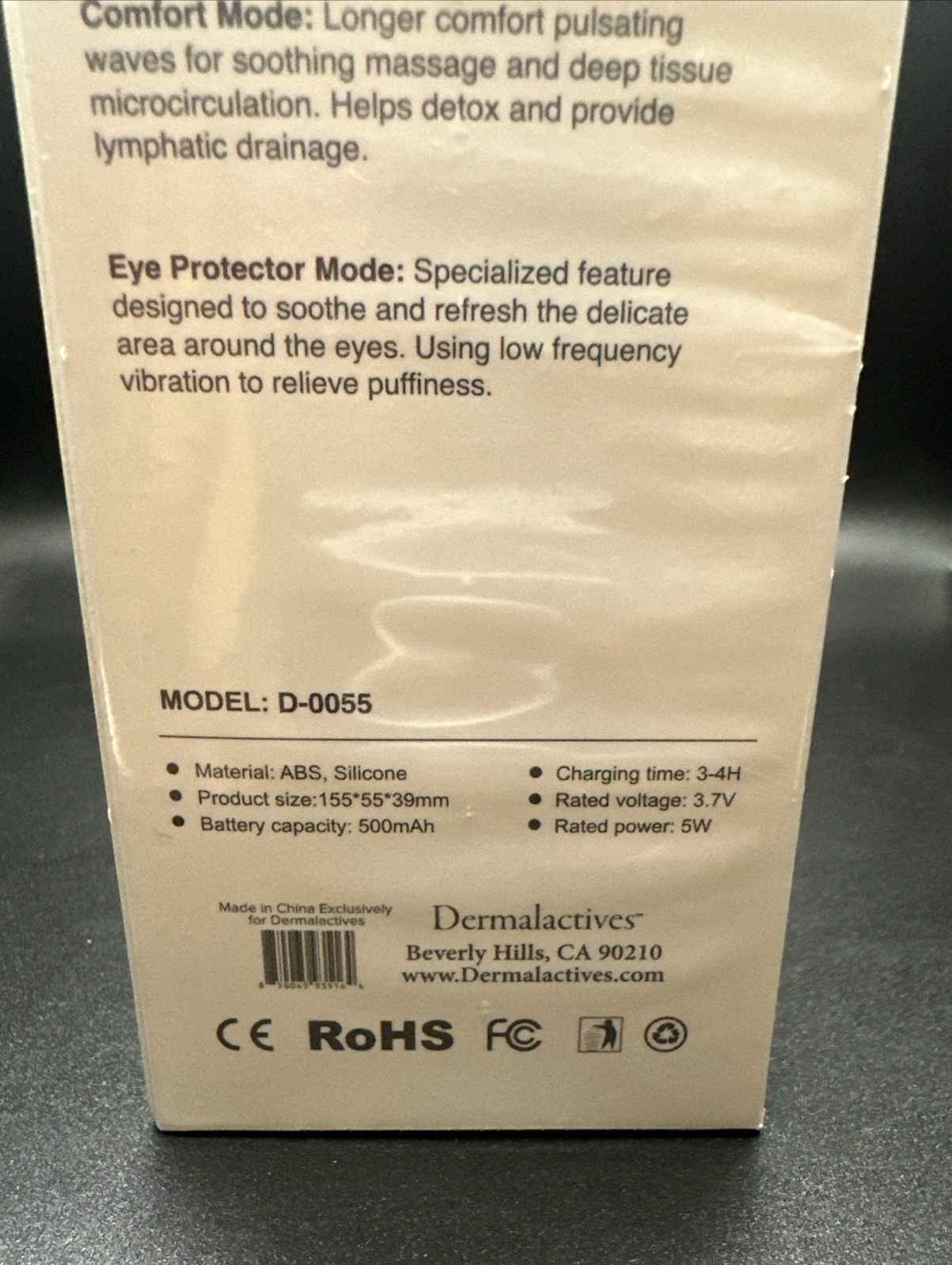 NEW SEALED DERMALACTIVES PureSkin + Cleansing Brush Facial Tool Device MSRP $130