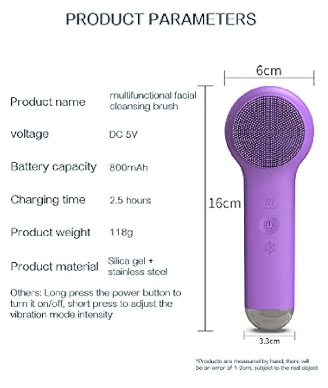 SUAVISKIN Multi-Functional Sonic Facial Cleasing Brush(Pink)