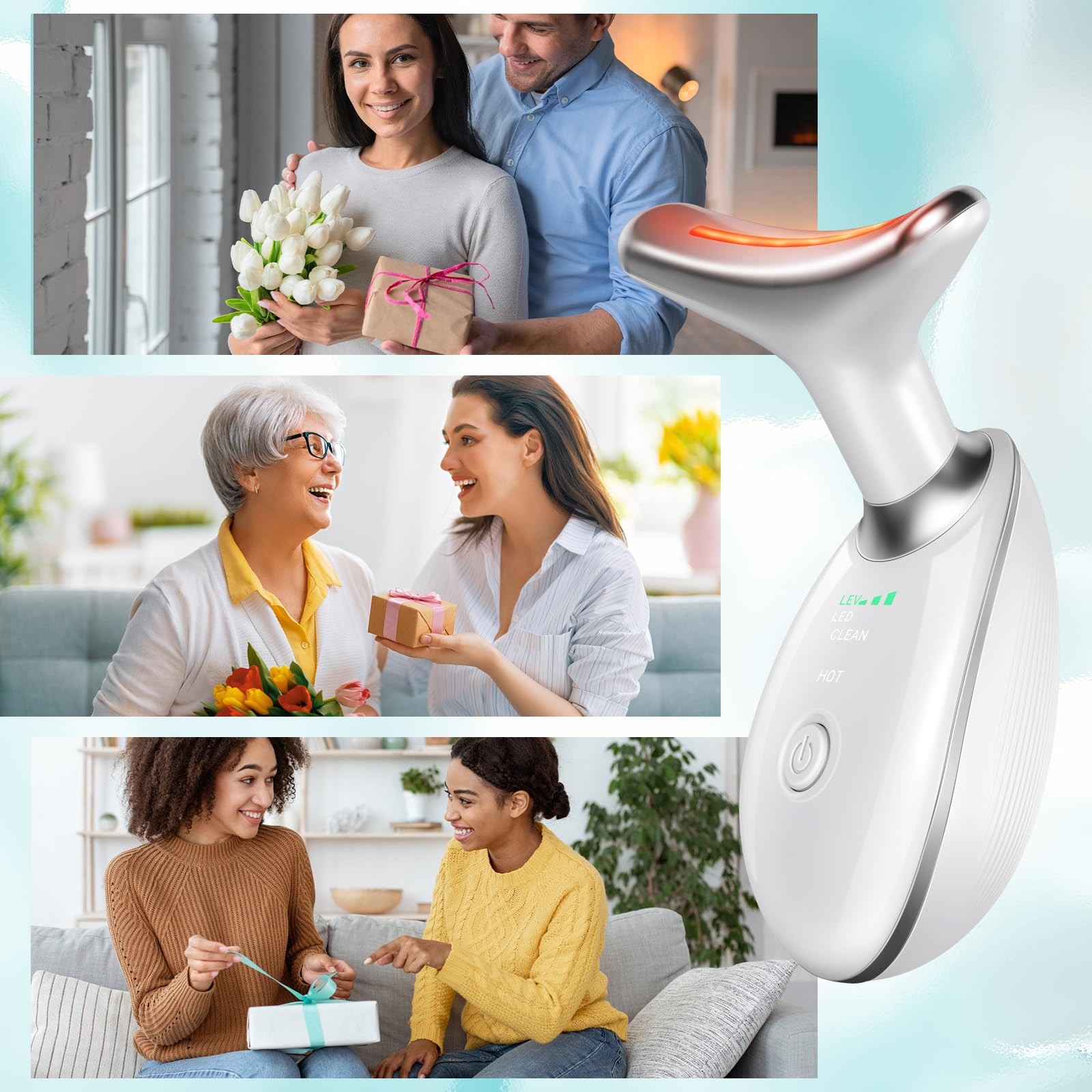Oriflame Neck and Face Massager, Roller, Sculpting Skin Care White