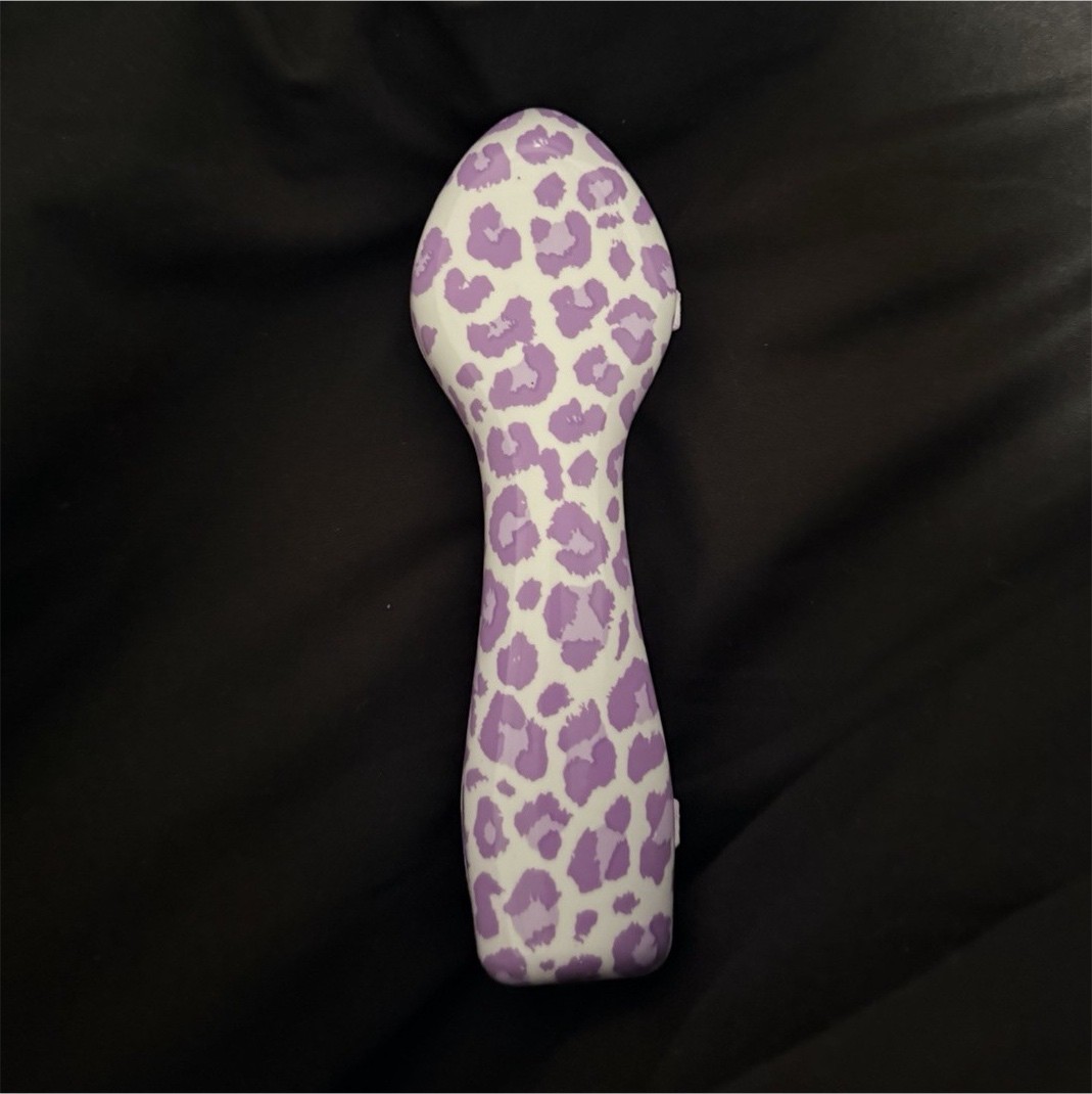 COO Electric Facial Brush Purple Leopard Print White