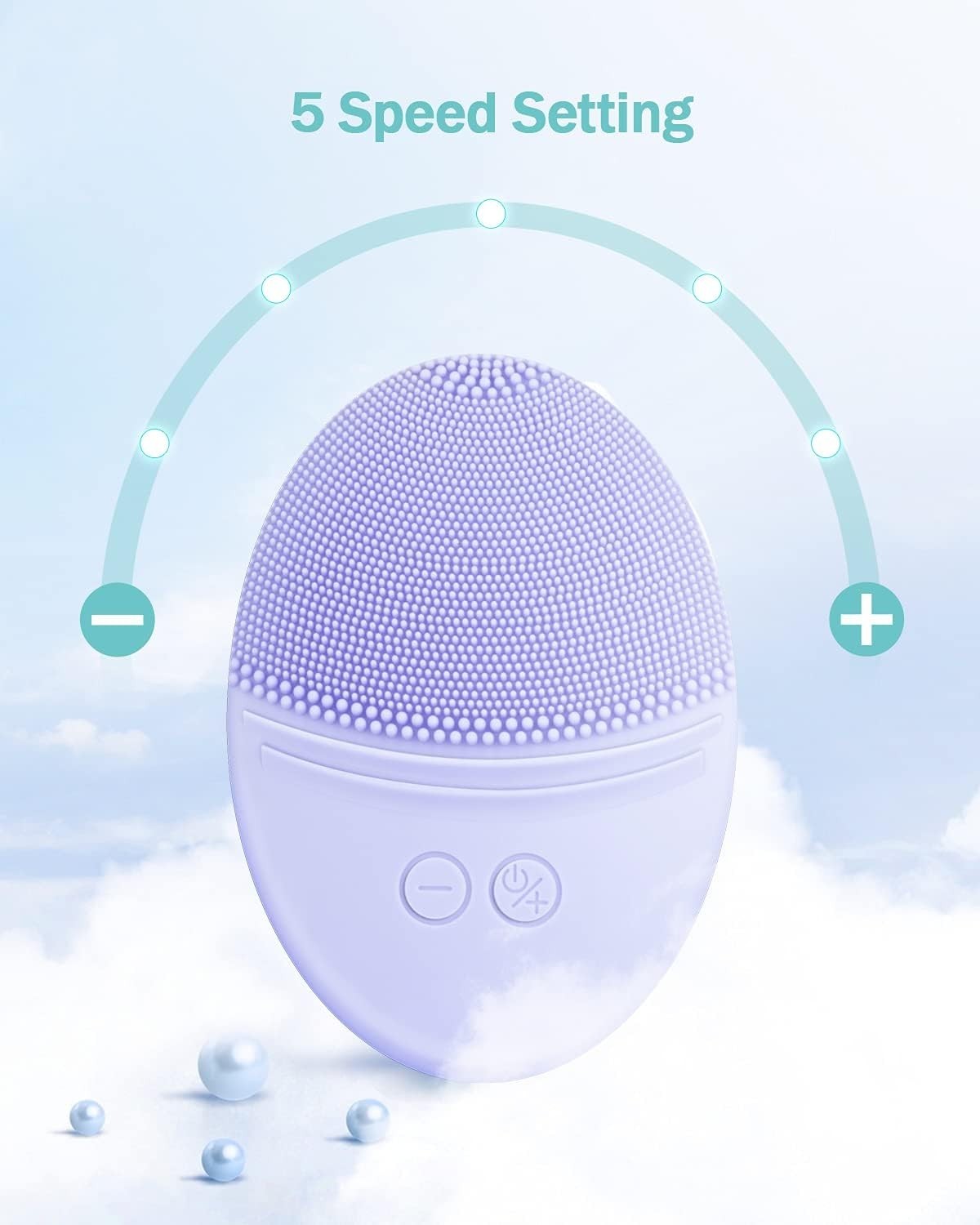 All-Skin Types Waterproof Sonic Facial Cleaning Brush – Rechargeable Violet