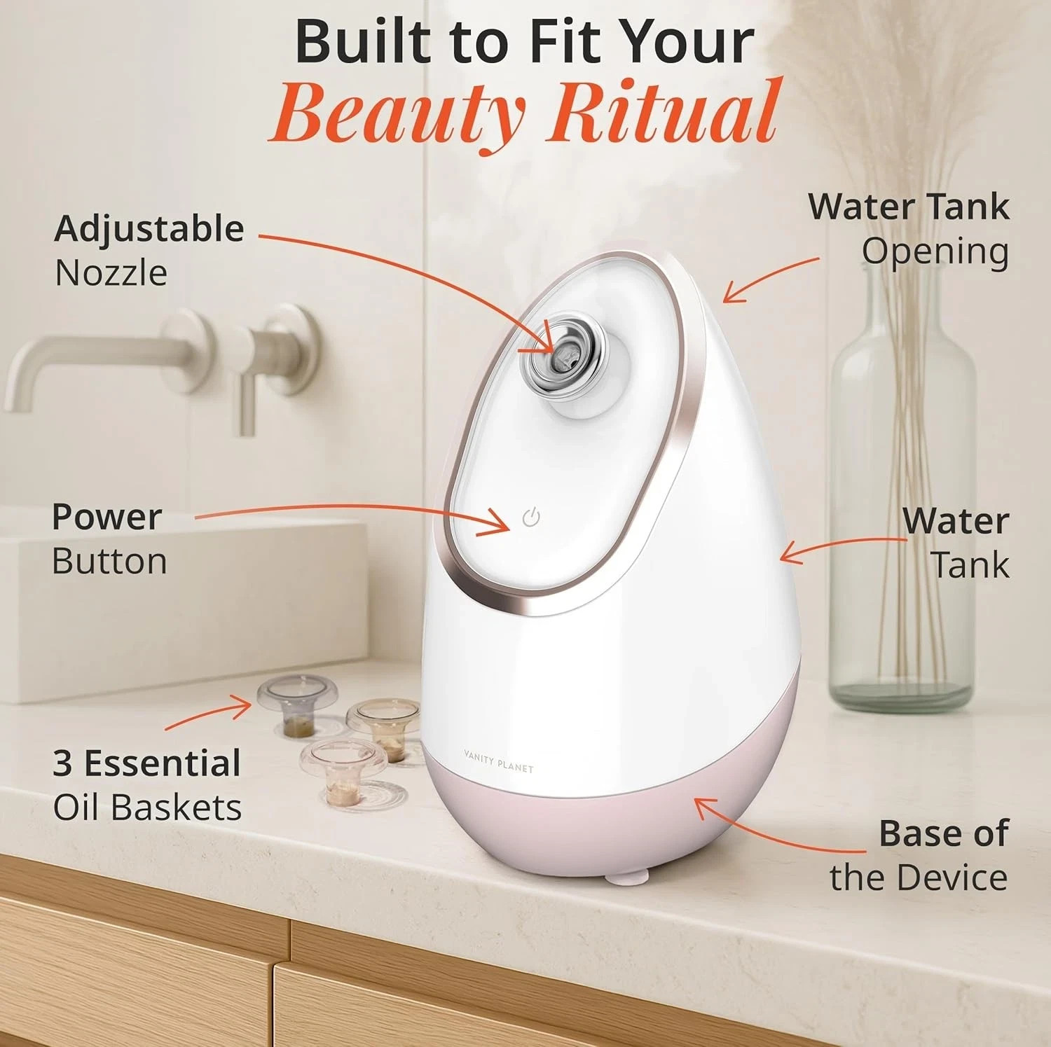 Nano Ionic Facial Steamer Deep Pore Face Sauna Aromatherapy Spa Device