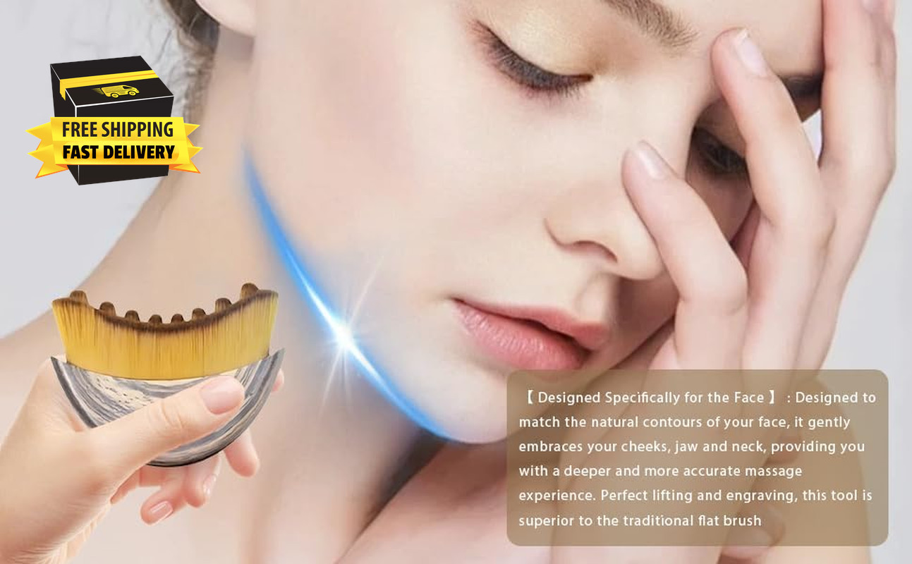 New Lymphatic Contour Face Brush, Lymphatic Drainage Massager for Face,Ergonomic