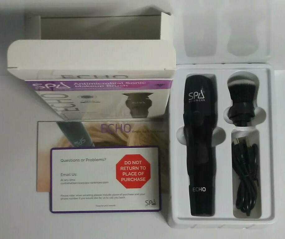 Spa Sciences ECHO Rechargeable Antimicrobial Sonic Makeup Brush