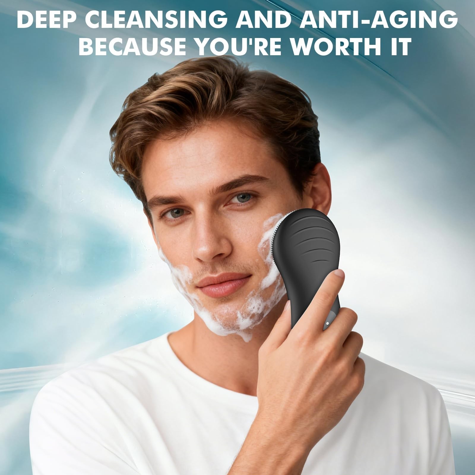Electric Facial Cleansing Brush – Silicone Face Scrubber, 6 Speed Vibration, Wat