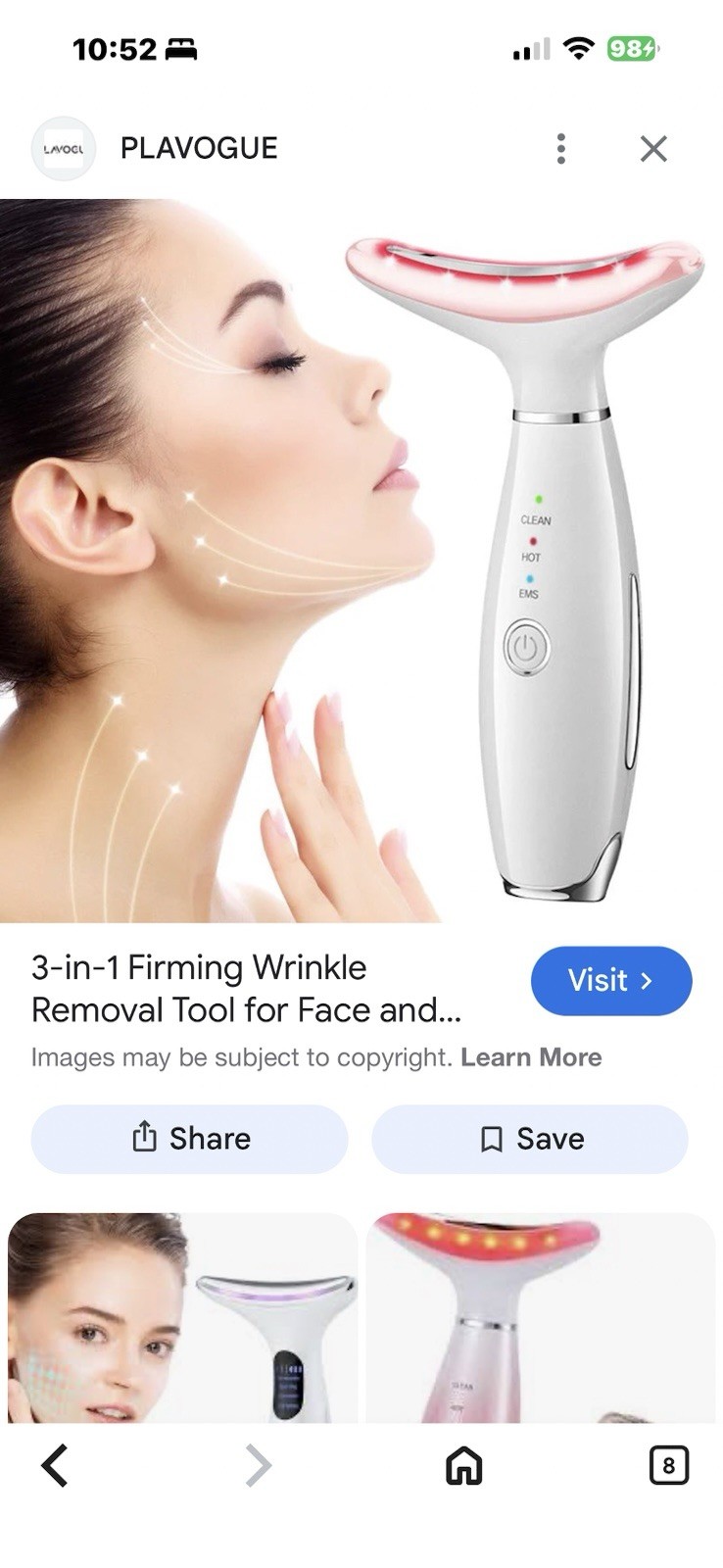PLAVOGUE 3-in-1 Face Lift Machine High Frequency Vibration Smooth Wrinkles