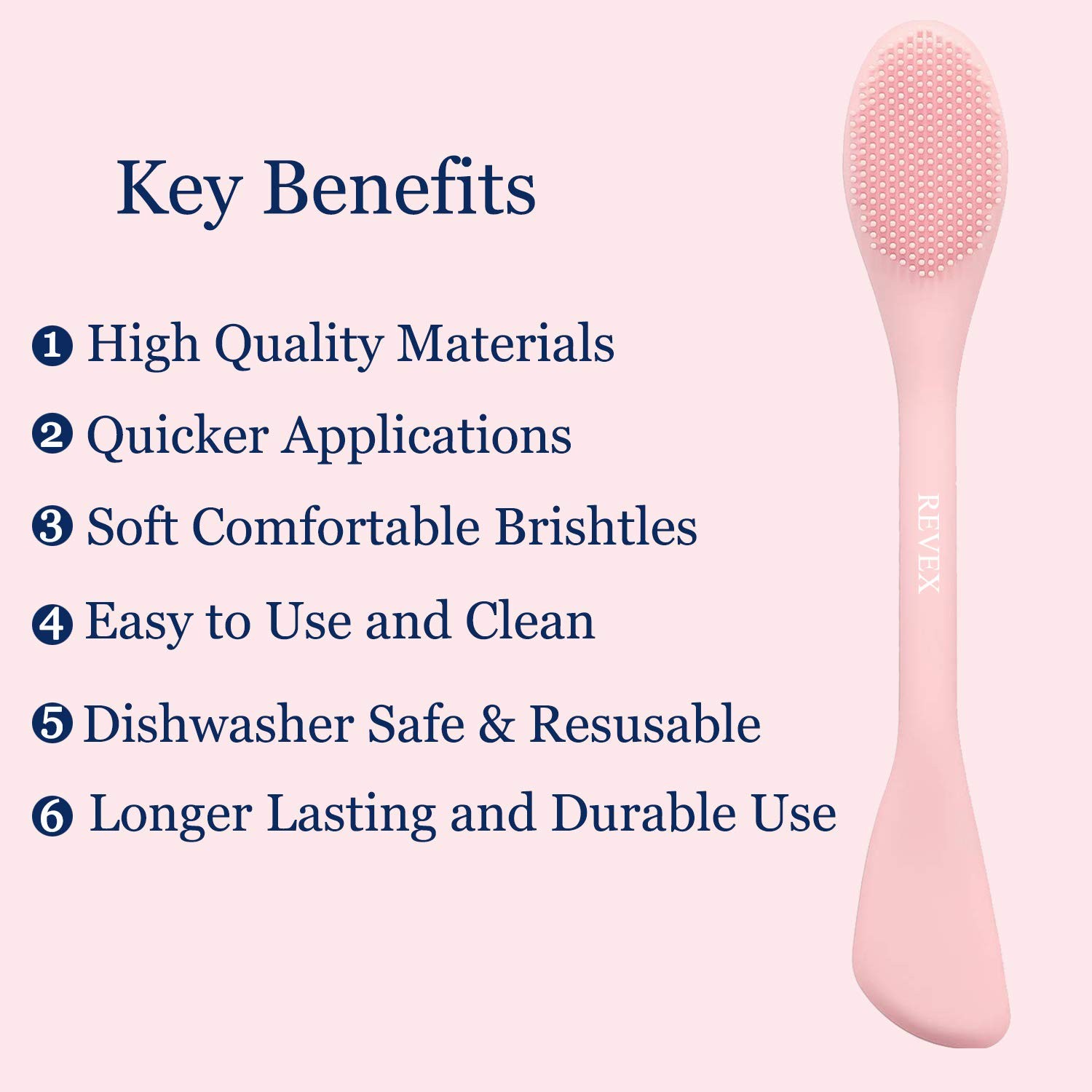 REVEX Silicone Face Mask Applicator,Face 2 Count (Pack of 1), Pink+Gray