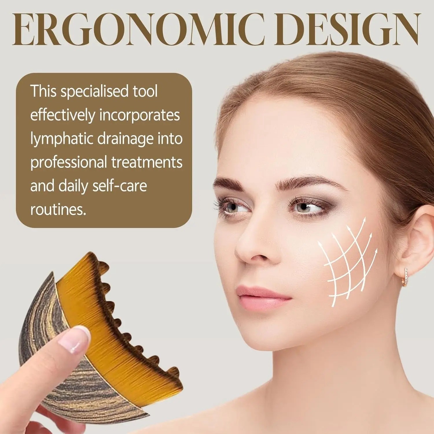 New Lymphatic Contour Face Brush, Dry Brushing Face Brush, Lymphatic Drainage