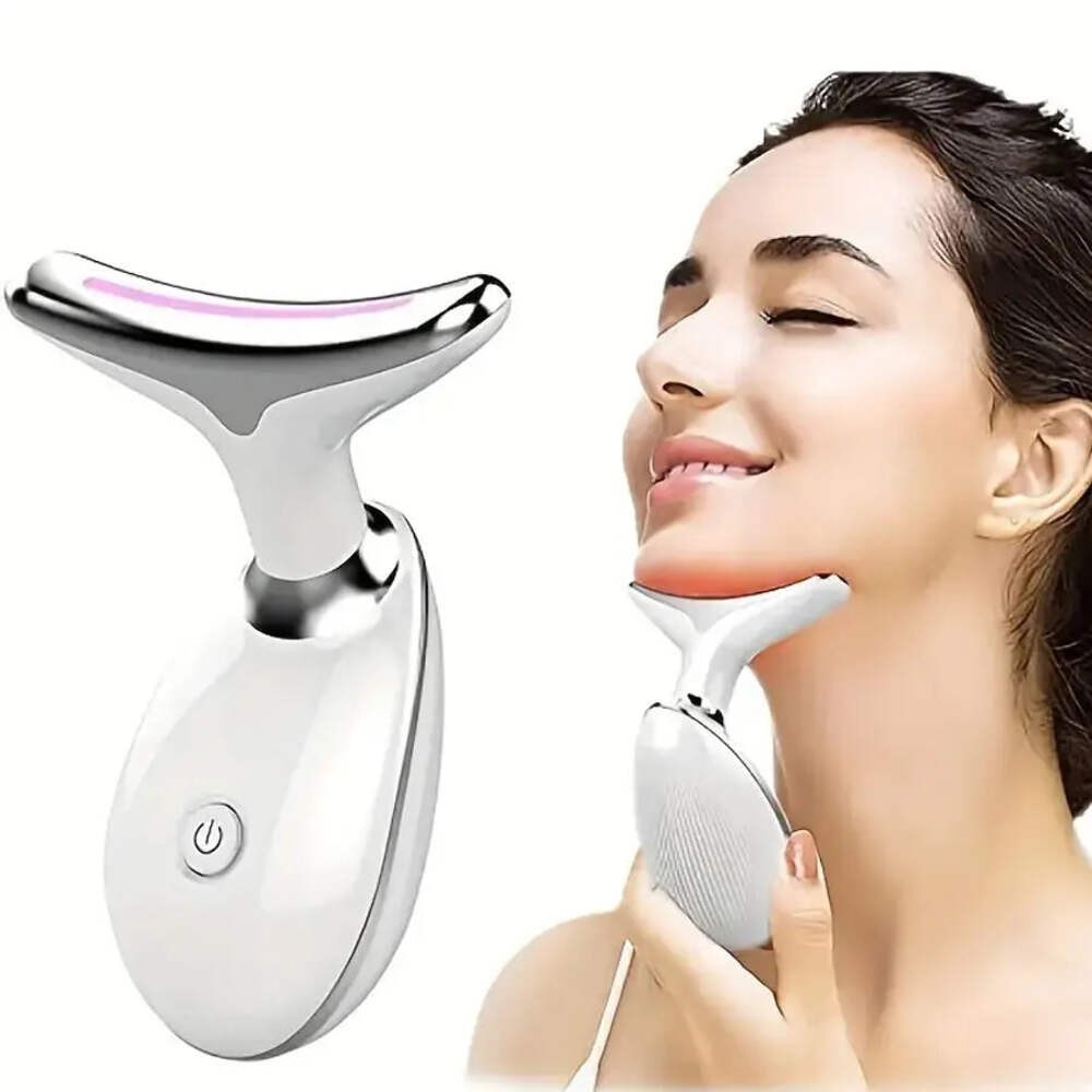 7-Color LED Facial & Neck Device — Light Therapy for Anti-Aging, Acne & Skin Rej