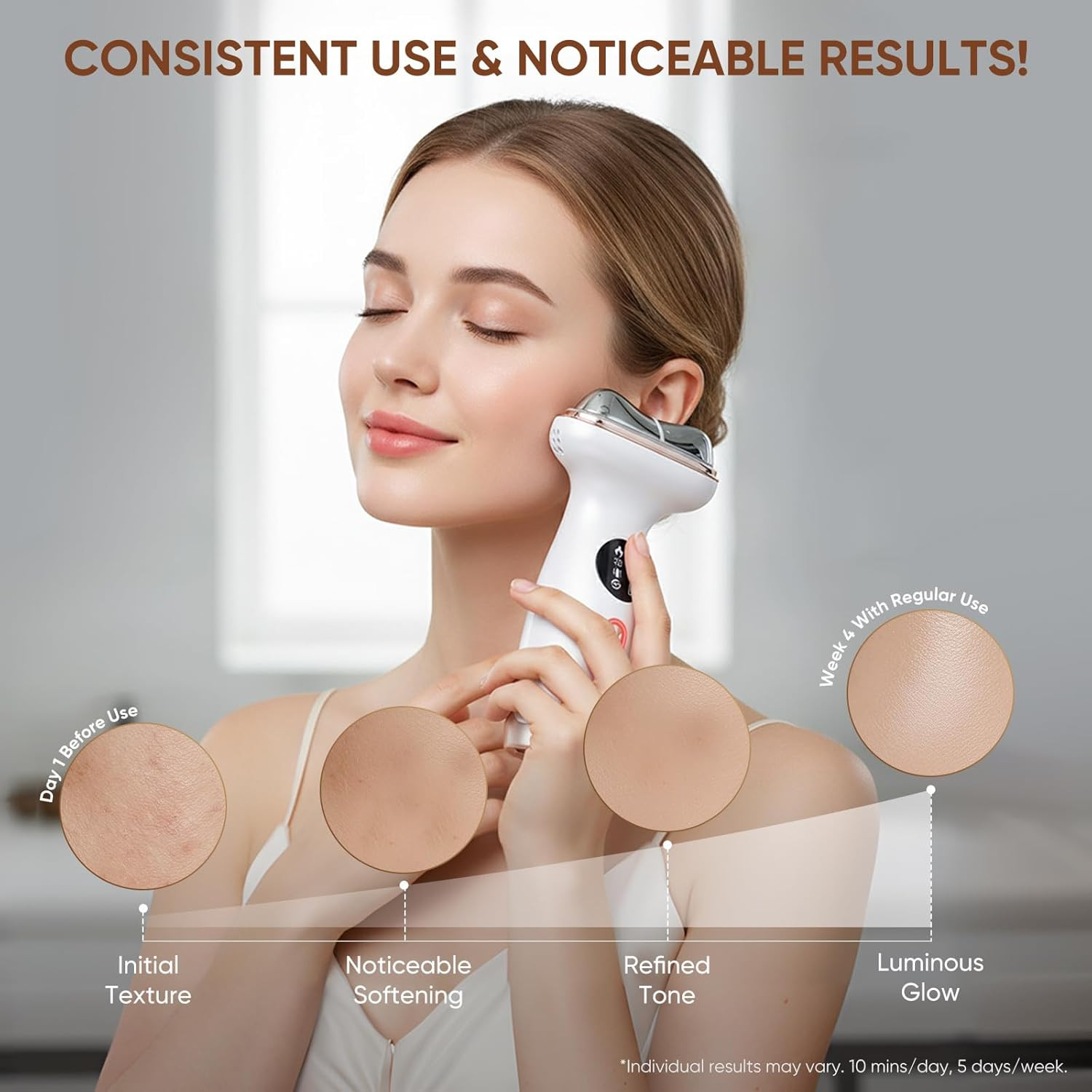 Microcurrent Facial Device with Red Light Therapy – 7-In-1 LED Sculptor & Hot Gu