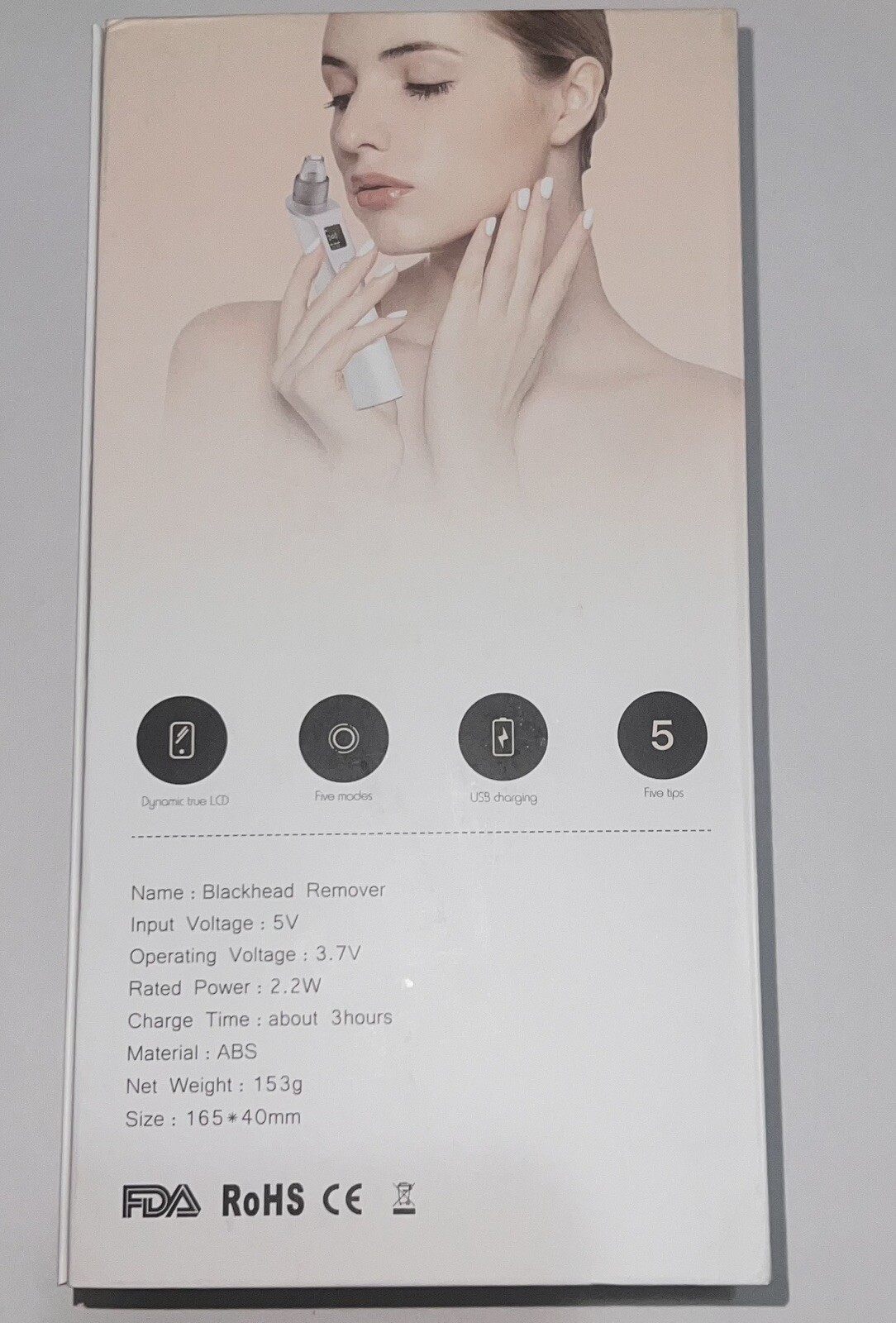 Alin&Alan Physical Electric Blackhead Remover – USB Charge – 5 Tips – 5 Modes