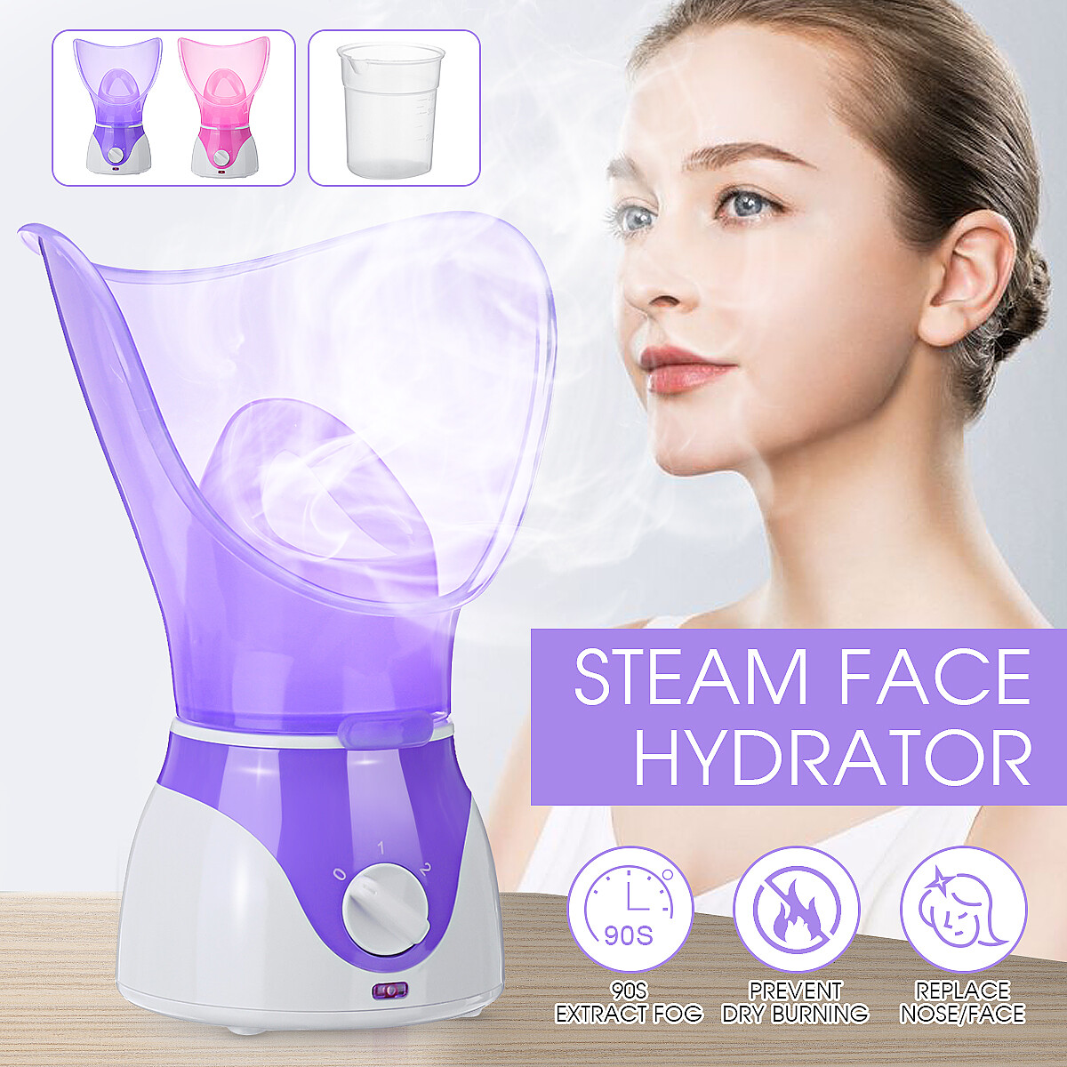 Facial Steamer Beauty Face Spa Pores Steam Sprayer Sauna Skin Mist Deep Clean
