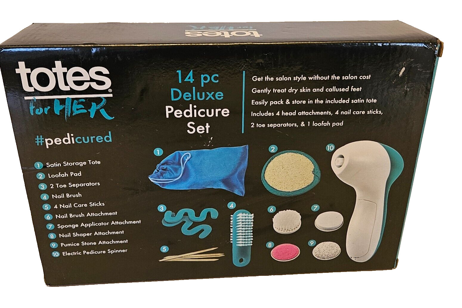 TOTES FOR HER 14PC. DELUXE PEDICURE SET