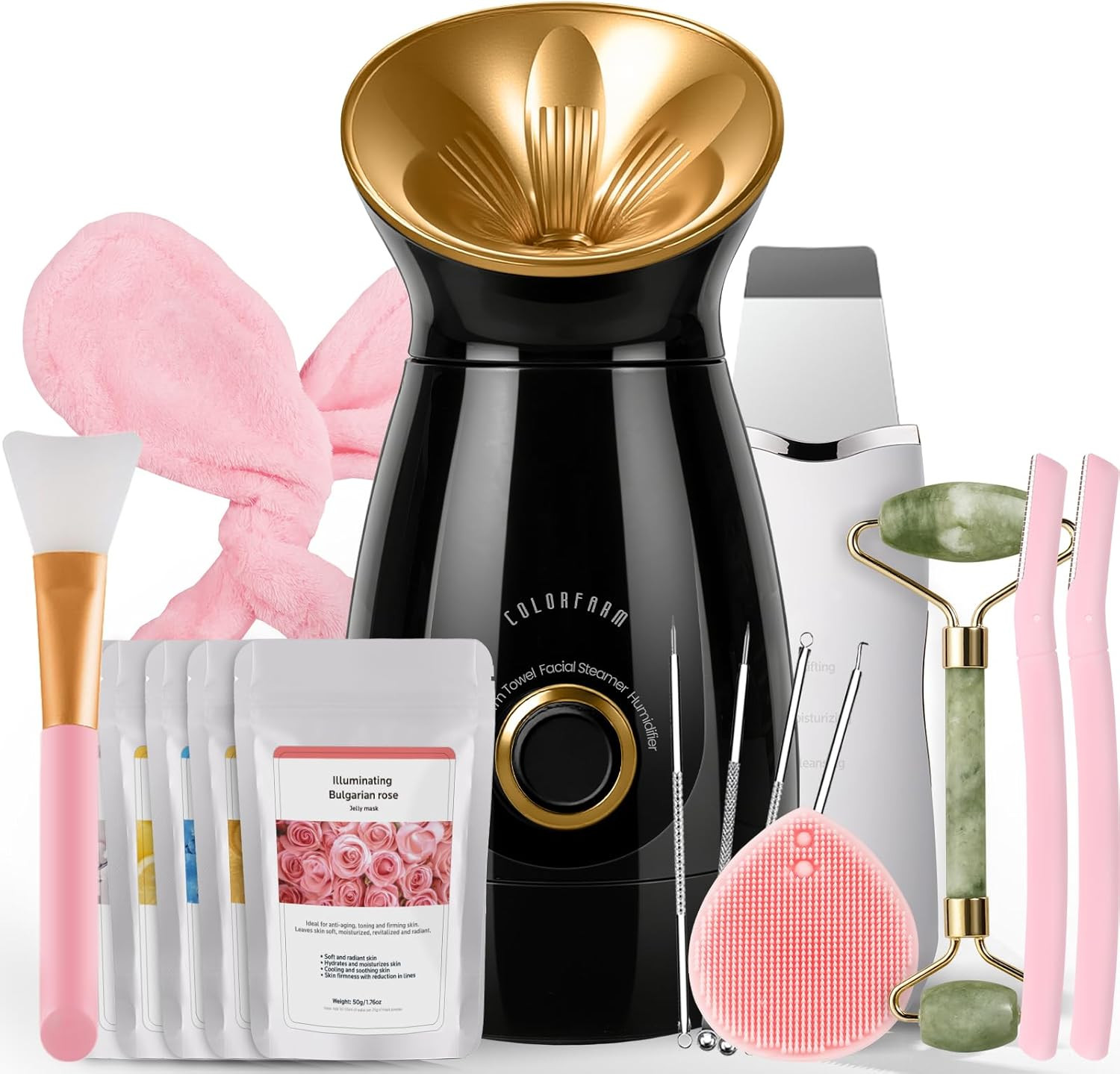 Facial Steamer Nano Ionic: Face Steamer Home Spa Kit Deep Cleaning Unclogs Pores