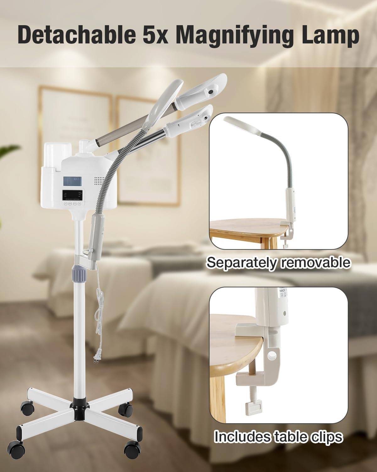 Professional Facial Steamer 3 in 1 Steamer for Face with Hot & Cold Nozzle 5X LE