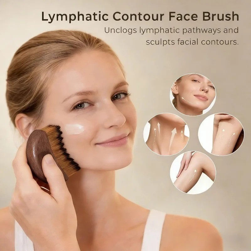 Facial Gua Sha Massager Brush – Lymphatic Contour Slimming Tool