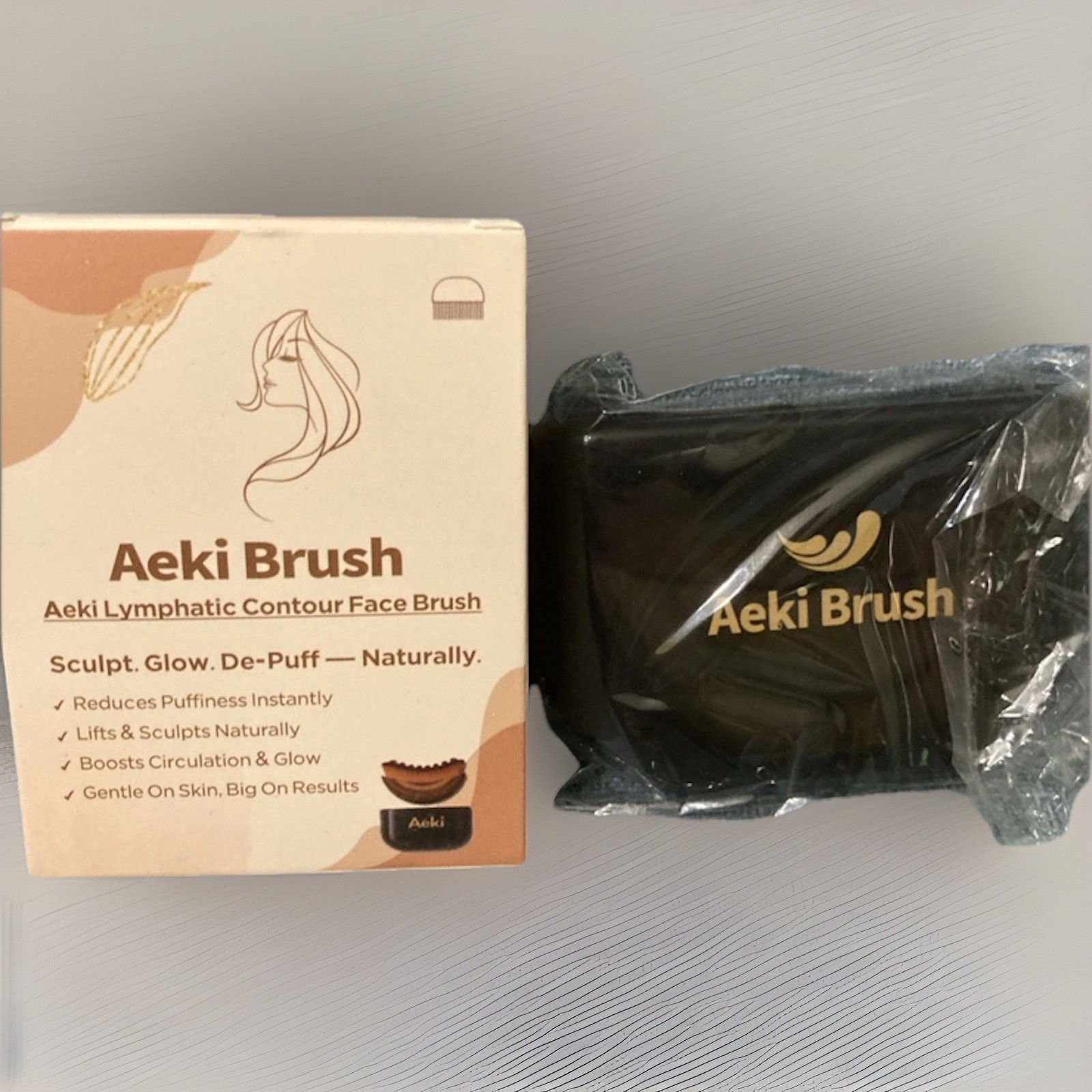 Aeki Lymphatic Face Brush, 2 Pack Sealed, Reduces Puffiness And Contours Face